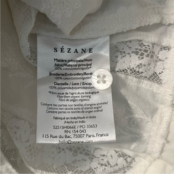 Sezane shenali White Lace Blouse NWT - Picture 5 of 5